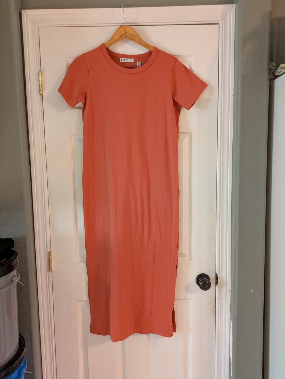 American Giant Maxi T-Shirt Dress Orange Small NWOT